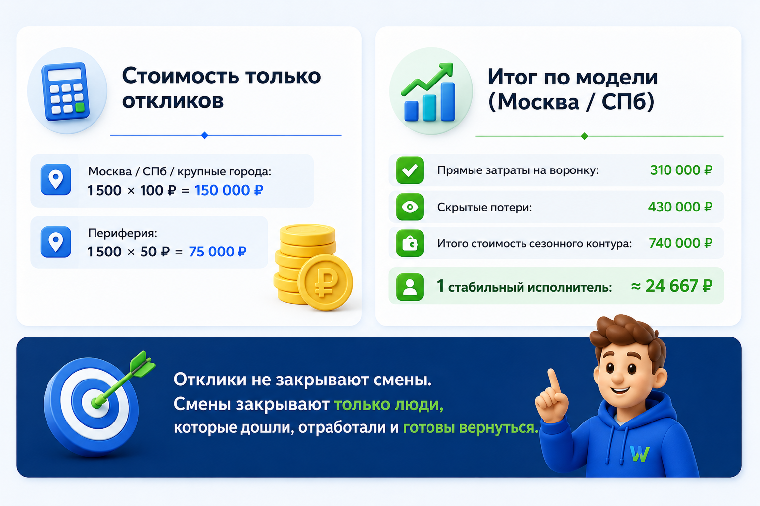сезонный наем, сезонный найм, нехватка кадров, стоимость отклика, отклики hh